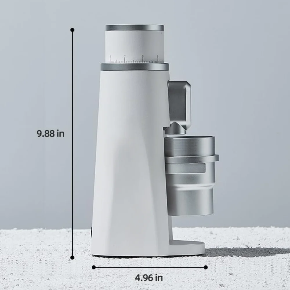 Moulin à café électrique en aluminium avec tasse, expresso perfecfinscroll, port d'aspiration magnétique réglable, broyeur de grains