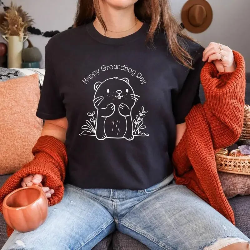 Happy Groundhog Day  T Shirt Funny Animal Lover