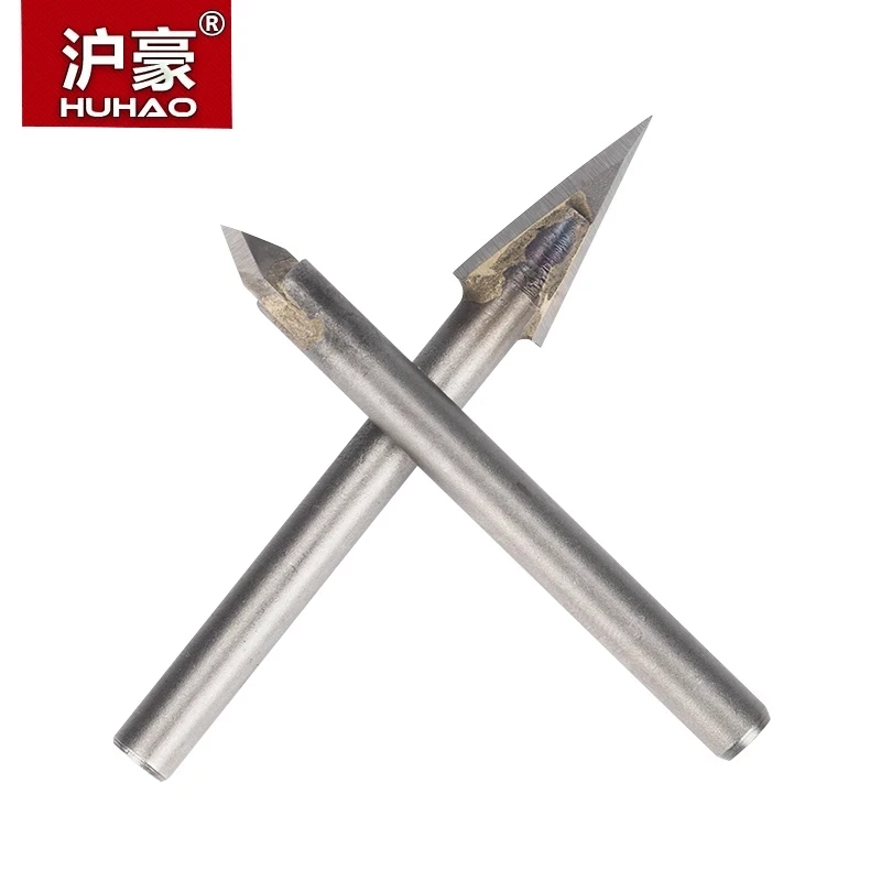 HUHAO 1PC Sintered CNC Tool Stone Carving Bits Marble Tile Drilling Alloy Letter Engraving For Fine Relief On Bluestone Granite