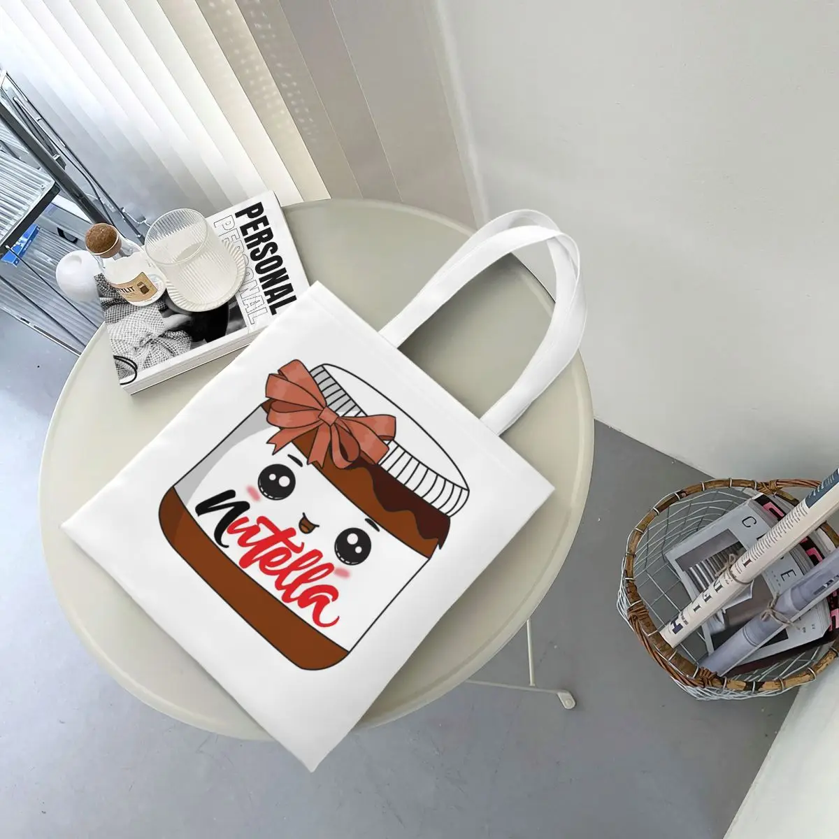 

Сумки для покупок Nutella, парусиновая большая сумка, многоразовая женская сумка через плечо, дорожная сумка