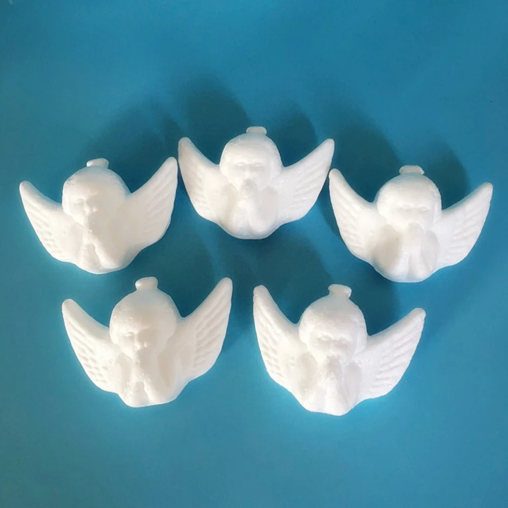 

24 Pcs White Angel Shape naments Christmas Decoration DIY Foam Craft Supplies Cute Prayer Angel Holiday