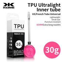 KORE Ultralight Bike Inner Tube 700C,TPU Material,Universal French/Presta Valve,Puncture-resistant,700C*23-32C Road Bike Tyres