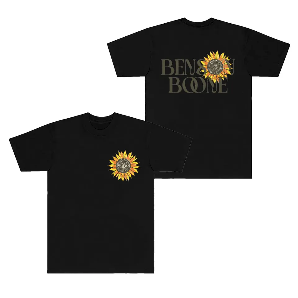 Benson Boone Sunflower Tee Fireworks and Rollerblades Tour Merch