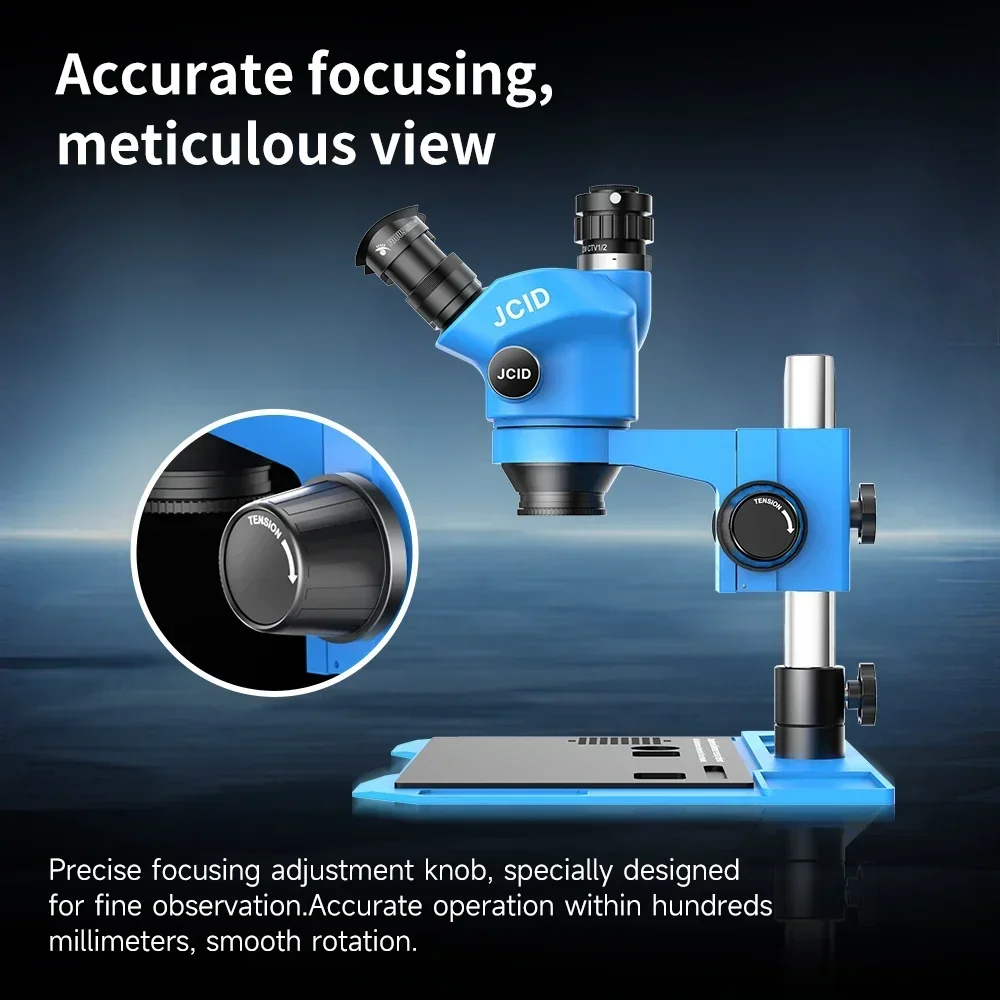 JCID M3750-A trinocular microscope 7-50 times continuous zoom motherboard repair HD wide-angle eyepiece