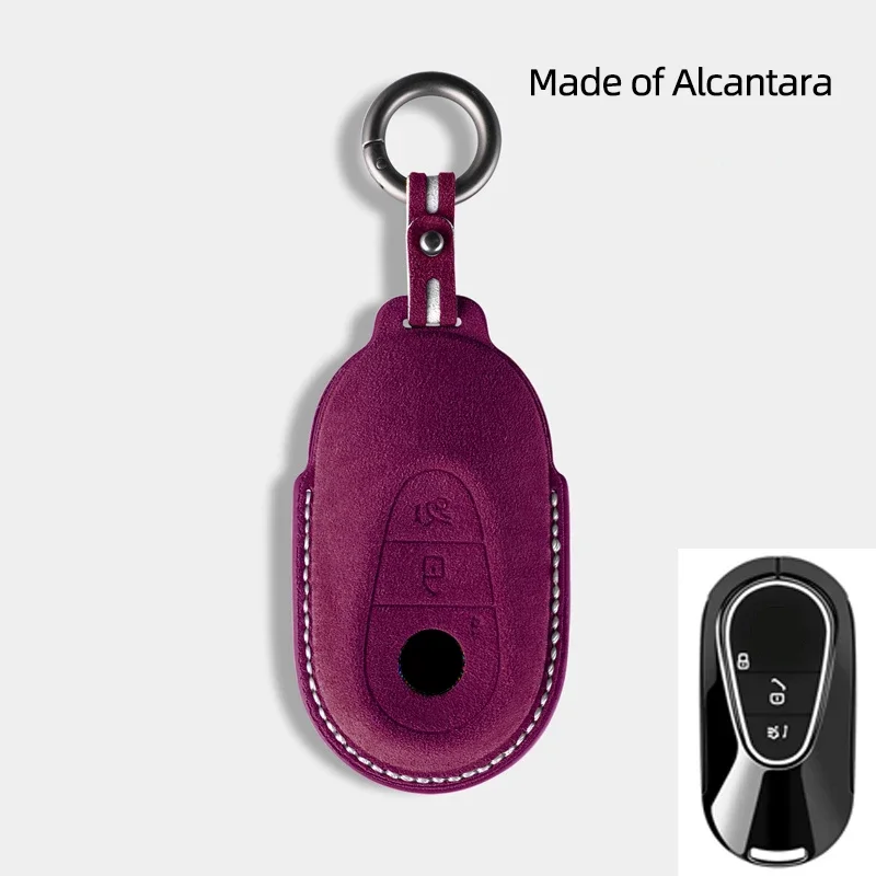 Alcantara For Mercedes Benz 2023 2024 Glc300L Glc260L C260L C20 C Class Car Remote Key Case Cover Suede Shell Protector Styling