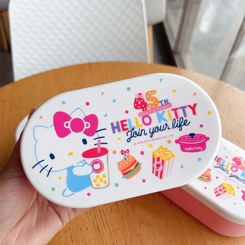 Hello Kitty Y2K Storage Box Sanrio Kawaii Anime Print Lunch Box Girl Heart Sweet Cute Milk Powder Divider Box Desktop Kid Gift