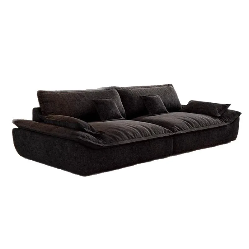 Retro style sailing sofa, small apartment straight-row sofa, ultra-wide rental house, large seat, deep chenille removable