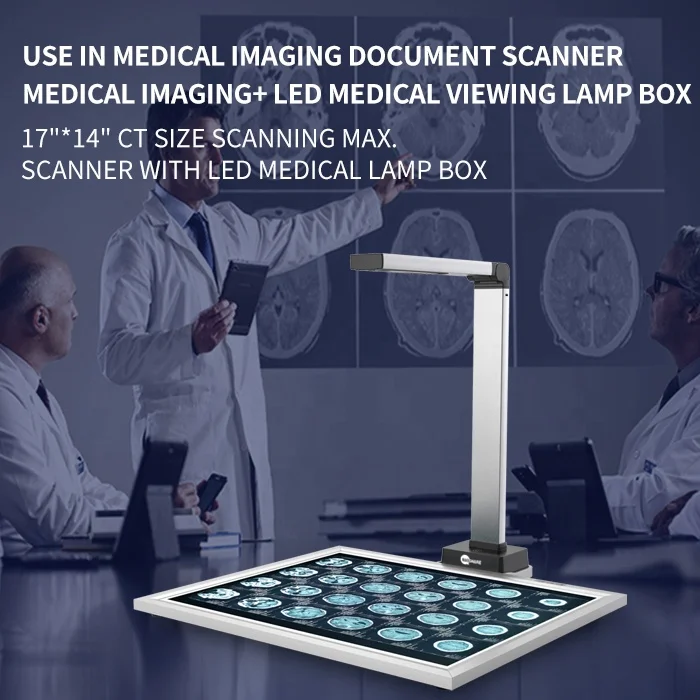 Attrezzatura ospedaliera Scanner per documenti con pellicola CT da 18 Mega Pixel 17 "con scatola della lampada di visualizzazione