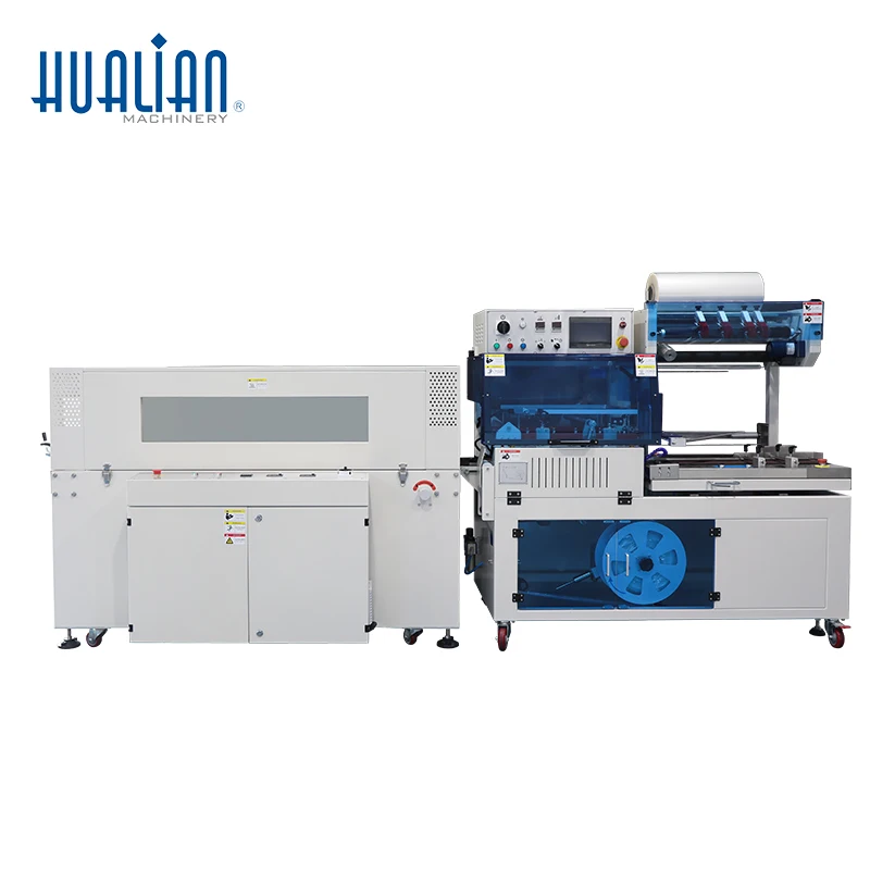 BSF-5640LG + BS-5030X Hualian Automatic L-Seal Cutting Film Shrink Tunnel Wrapping Machine for Books