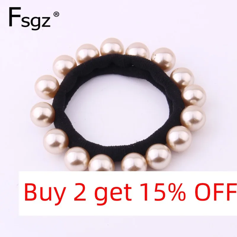 Newest Pearls Gum for Hair High Elastic Rubber Bands for Women Quality Beads Hair Rope Luxurious Solid Pearl Ponytail Holders