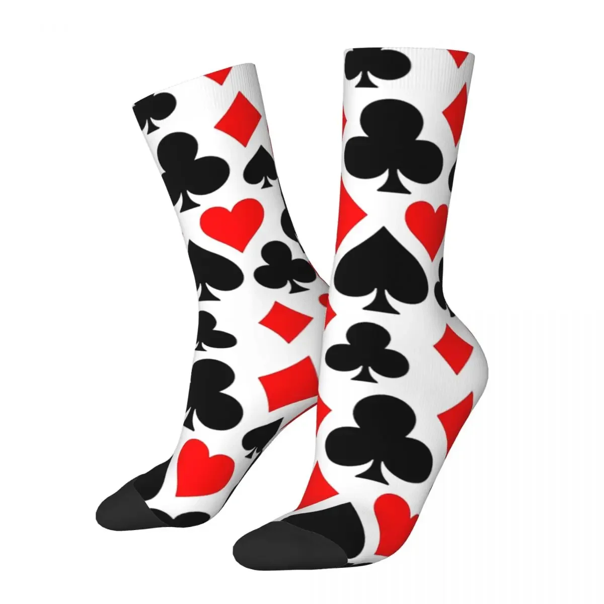 Casino Poker Player Symbols Pattern Socks Harajuku Super Soft Stockings All Season Long Socks for Man's Woman's Birthday Present