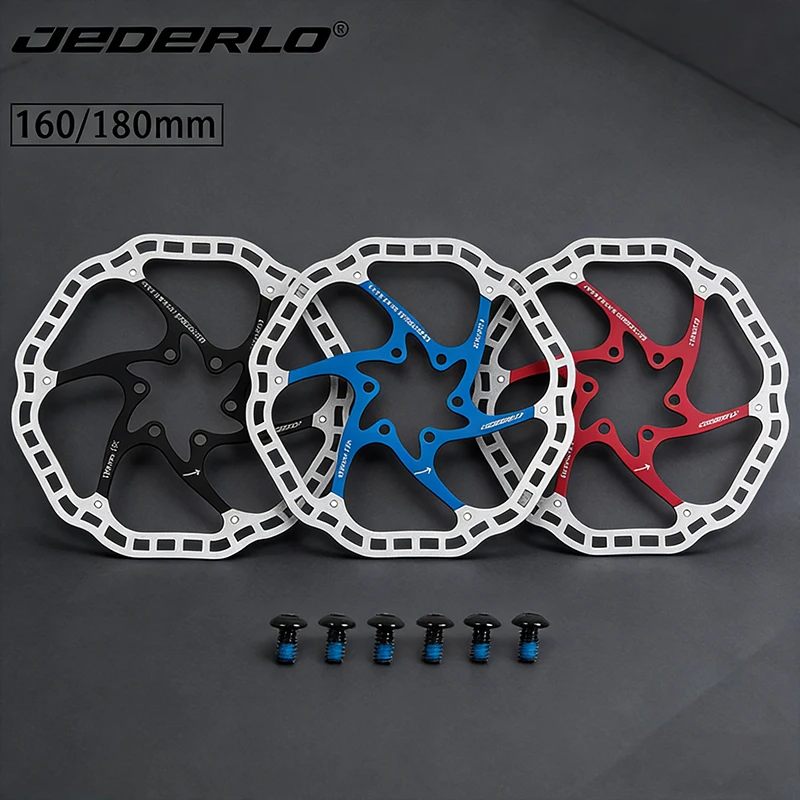 

JEDERLO 160/180mm Ultra-Light Brake Disc Bicycle Rotor Road Mountain Bike Disc Brake Rotor Cooling Disc Brake Pad Cycling Parts