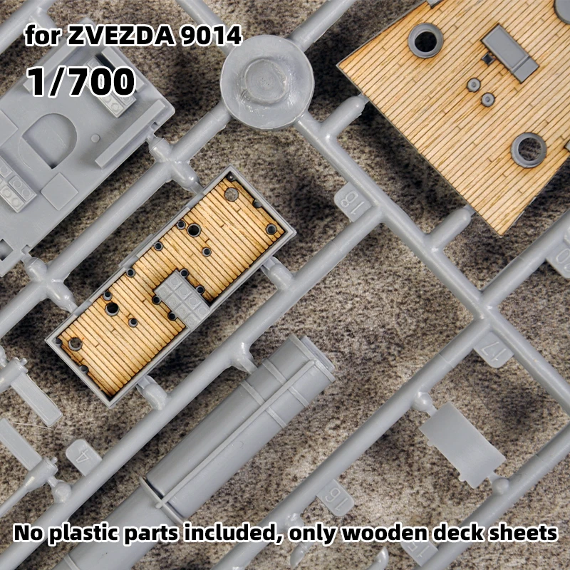 Modell-Upgrade-Teile: Lasergeschnittene Holzdeckplatte mit selbstklebender Ankerkette für 9014 Zvezda Protected Cruiser Varyag 1/350 – Detail 1