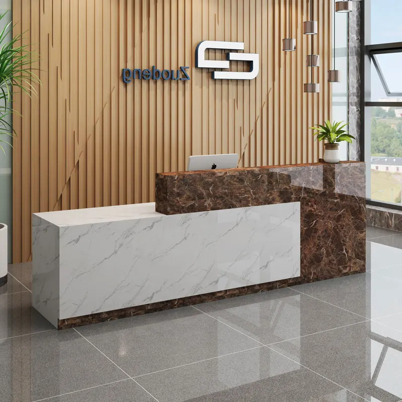

Decorations Office Reception Desk Counter Aesthetic European Storage Reception Desk Counter Trendy Luxury Commercial Furniture