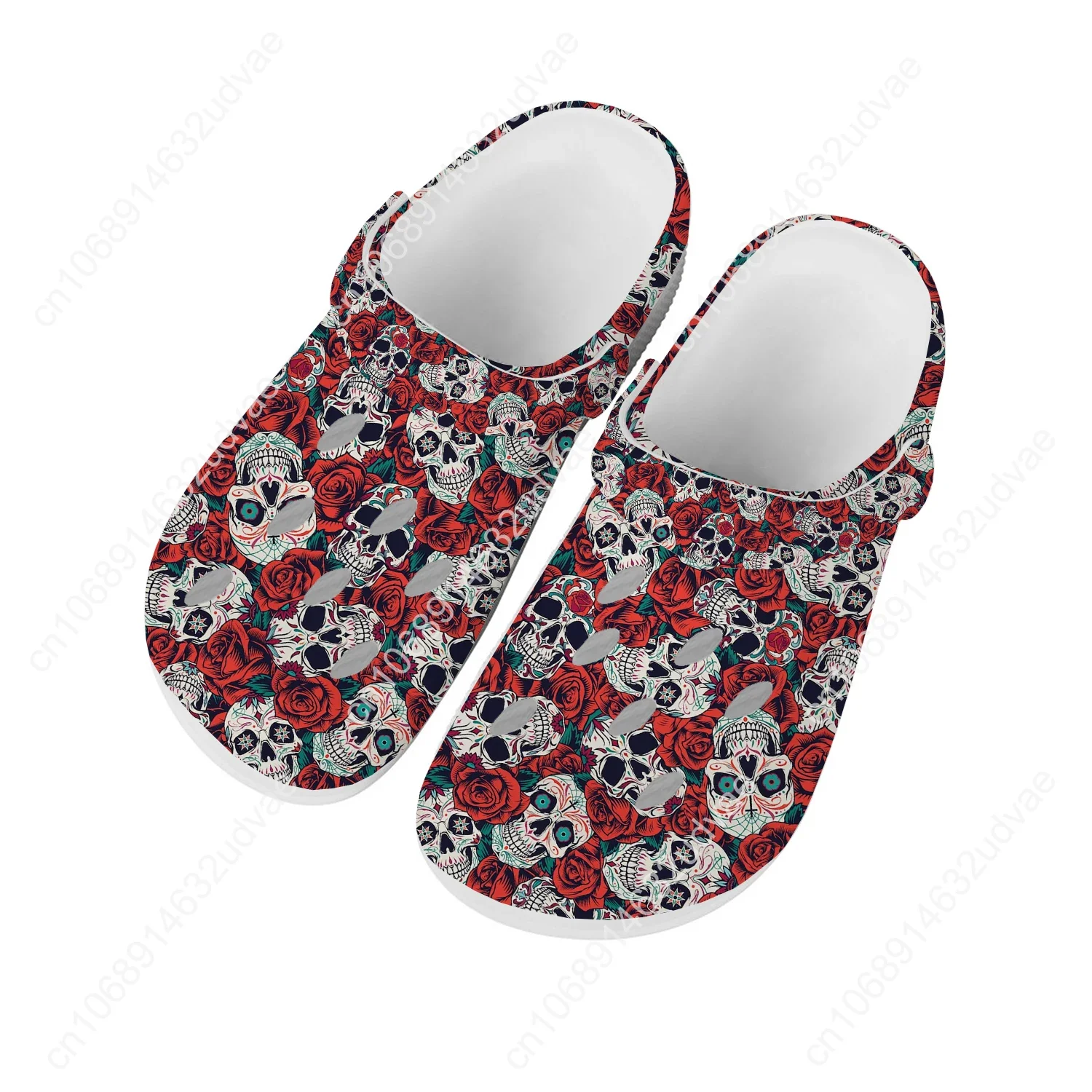 Retro Sugar Skull Water Shoes Men Women Teenager High Quality Home Garden Clogs Custom Sandals Beach Breathable Hole Slippers