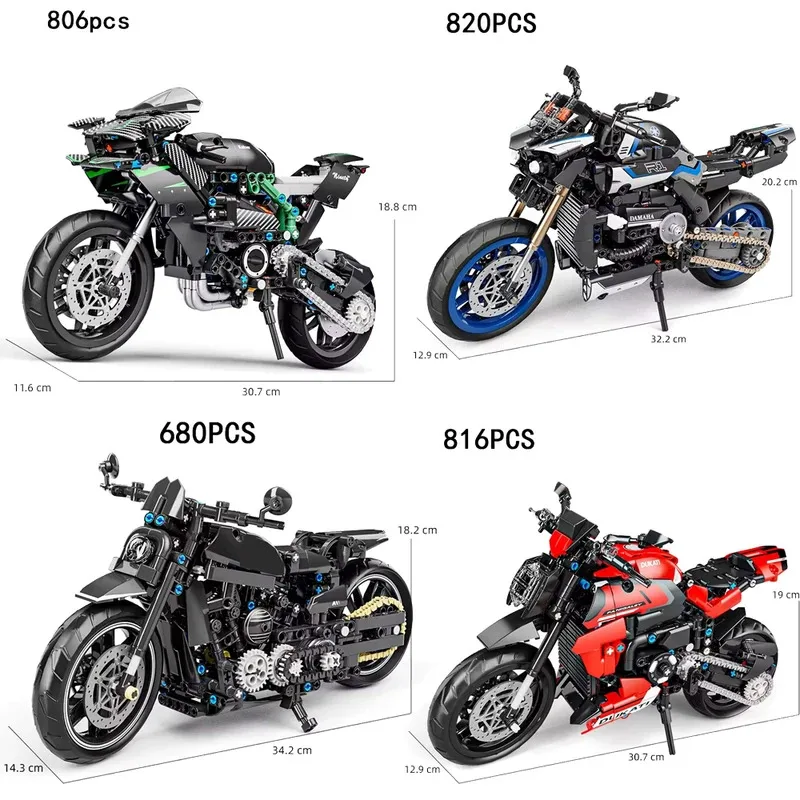 

Мотоцикл-конструктор в масштабе 1:8 с механической трансмиссией, идеально подходит в качестве подарка на день рождения для мальчиков, детей и взрослых.