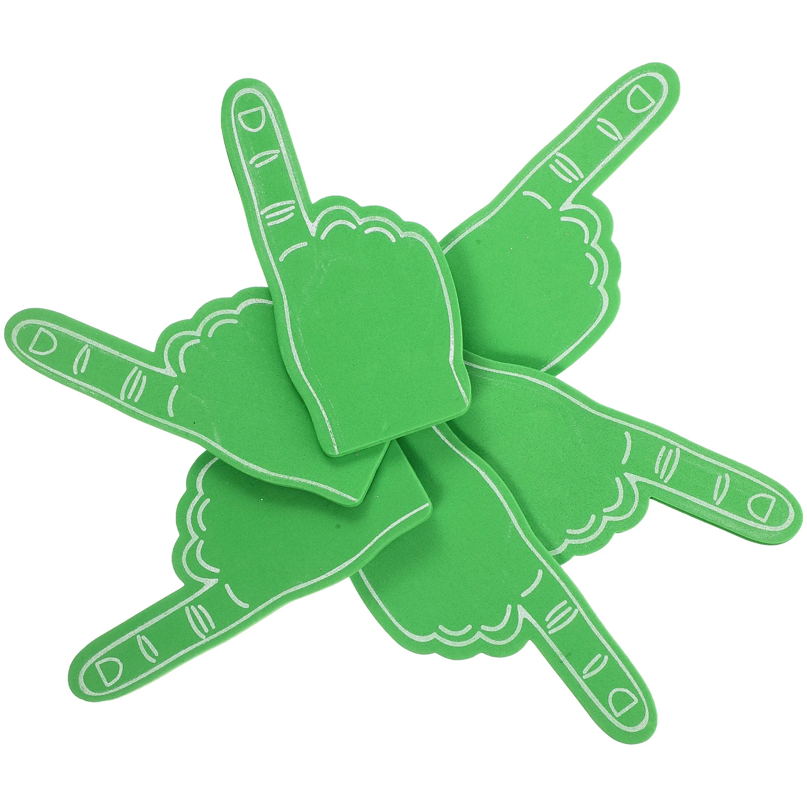 

12 Pcs Green Foam Finger Cots Noise Maker Sports Events Cheerleading Hand Toys Kids Football Props Party Favors