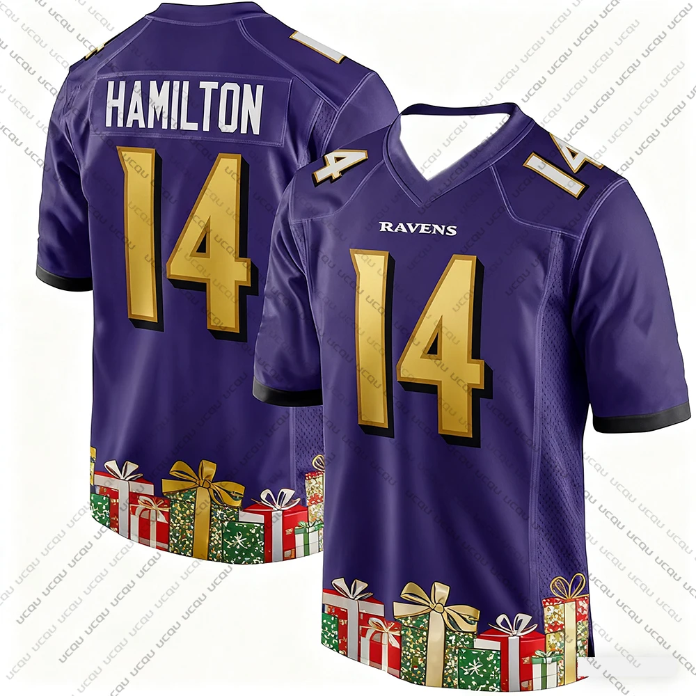 2025 عيد الميلاد الكبار الجاموس كرة القدم الأمريكية جيرسي الرجبي جيرسي ملابس رياضية التدريب جيرسي تي شيرت الغربان OWEH 99 رقم #6