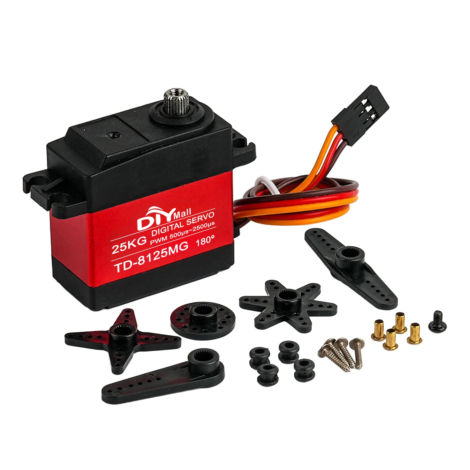 Servo de TD-8125MG Digital de Metal de alto par, 25KG, 360/270/180 grados, funciones de potencia de engranaje de Metal, Servos para coches robots RC, modelo de juguete