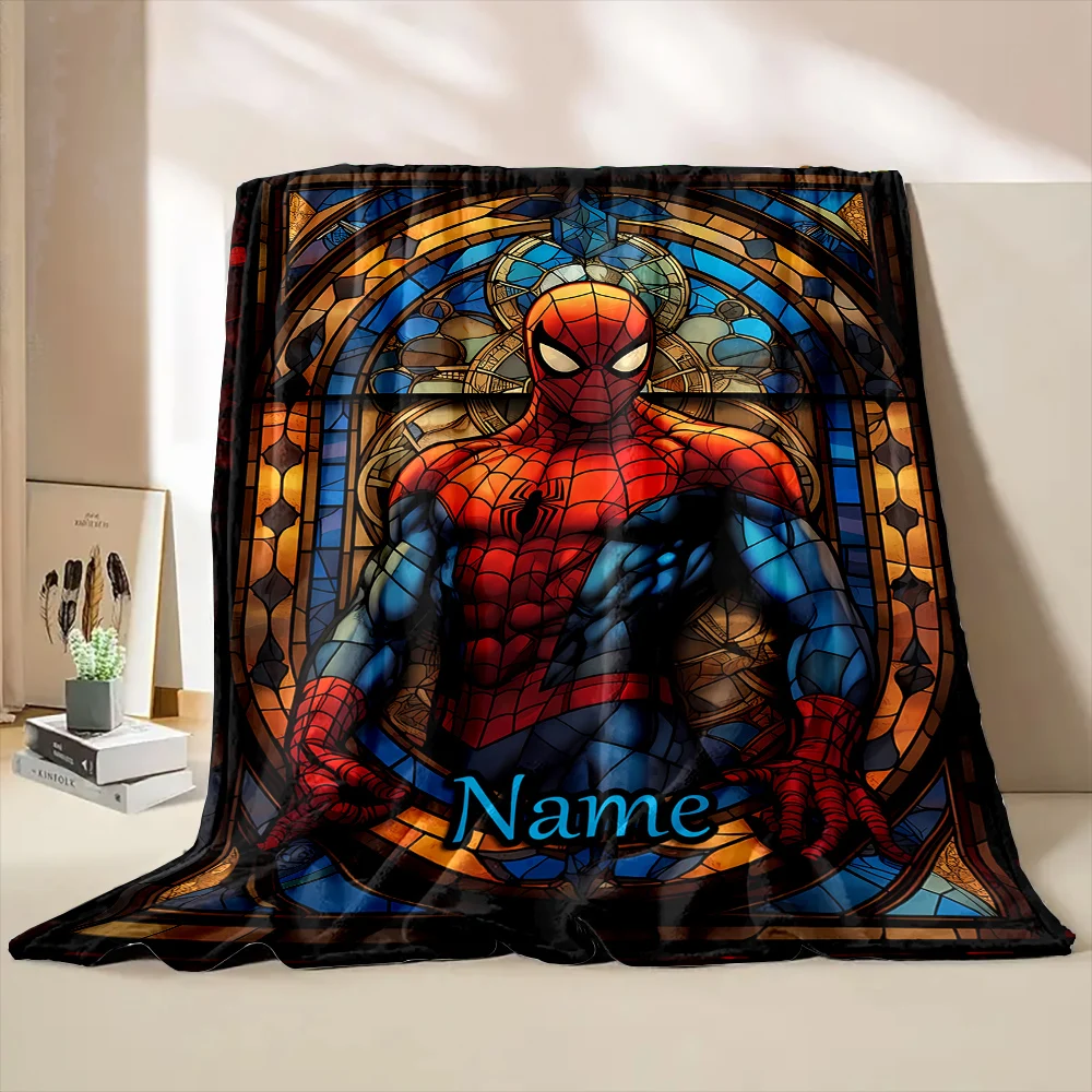 Avengers Spider-Man Printed Blanket Can Be Custom with Name, Soft and Warm, Suitable for Home, Office, Camping and Girls Gifts