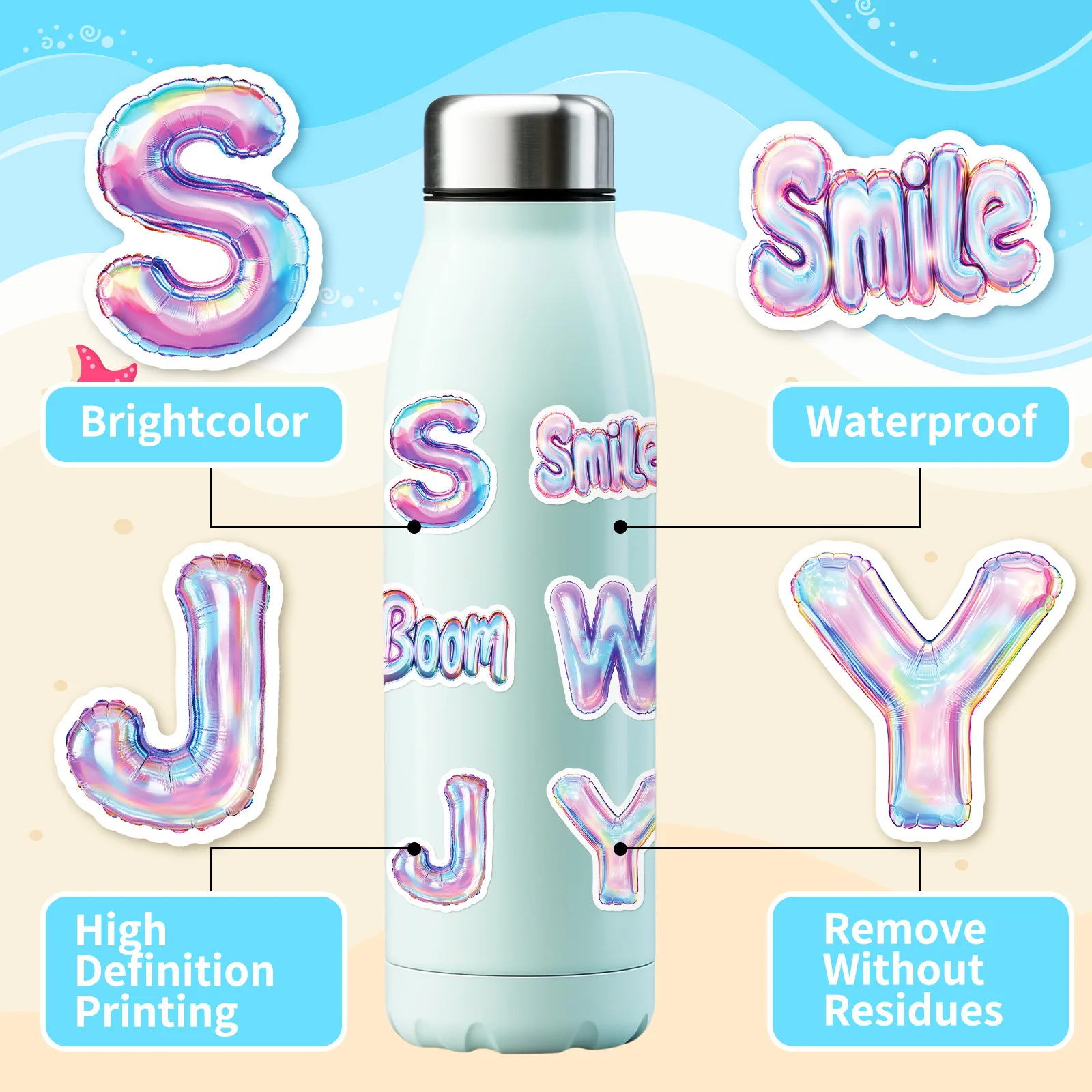 10/30/50PCS Englisch Alphabet Graffiti Aufkleber Anzahl Cartoon Aufkleber Ballon Stil DIY Dekoration Laptop Telefon Gitarre auto Aufkleber