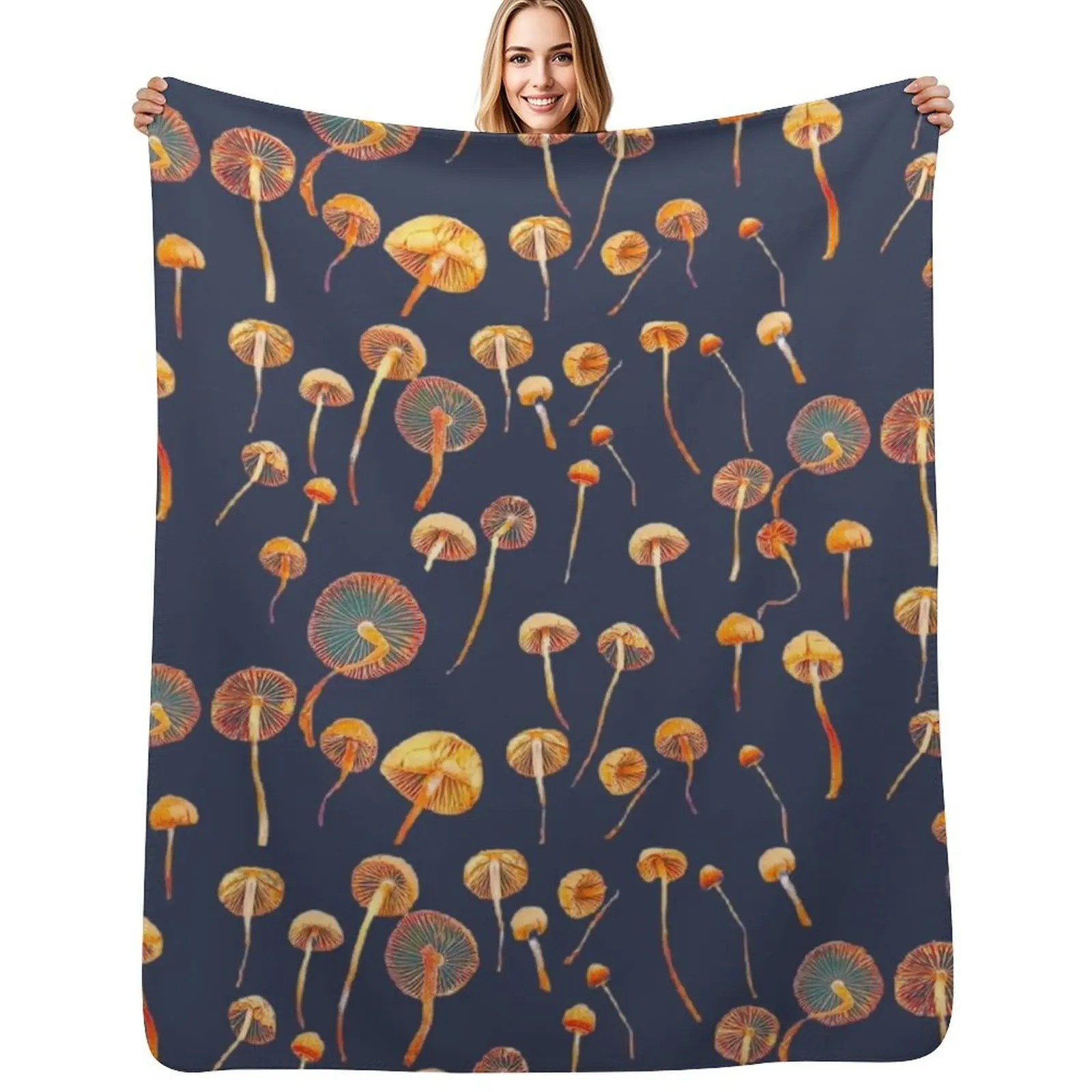 

Psathyrella (warm) Throw Blanket for sofa Blankets Sofas Of Decoration Sofa funny gift Blankets