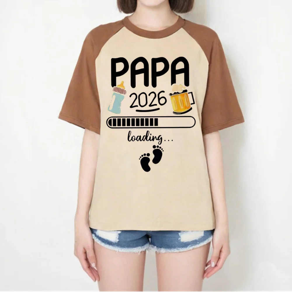 Papa Future Dad French Texts Beer t-shirt female Trendy Grunge Y2k graphic shirt Punk streetwear 80s Classic korean clothes