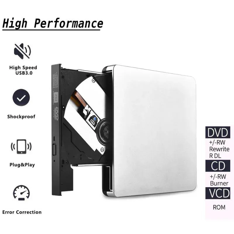 USB3.0 External CD Player 12.7mm Tray Type Ultra Slim DVD-RW Optical Drive Recorder for Computer Laptop PC DVD Players