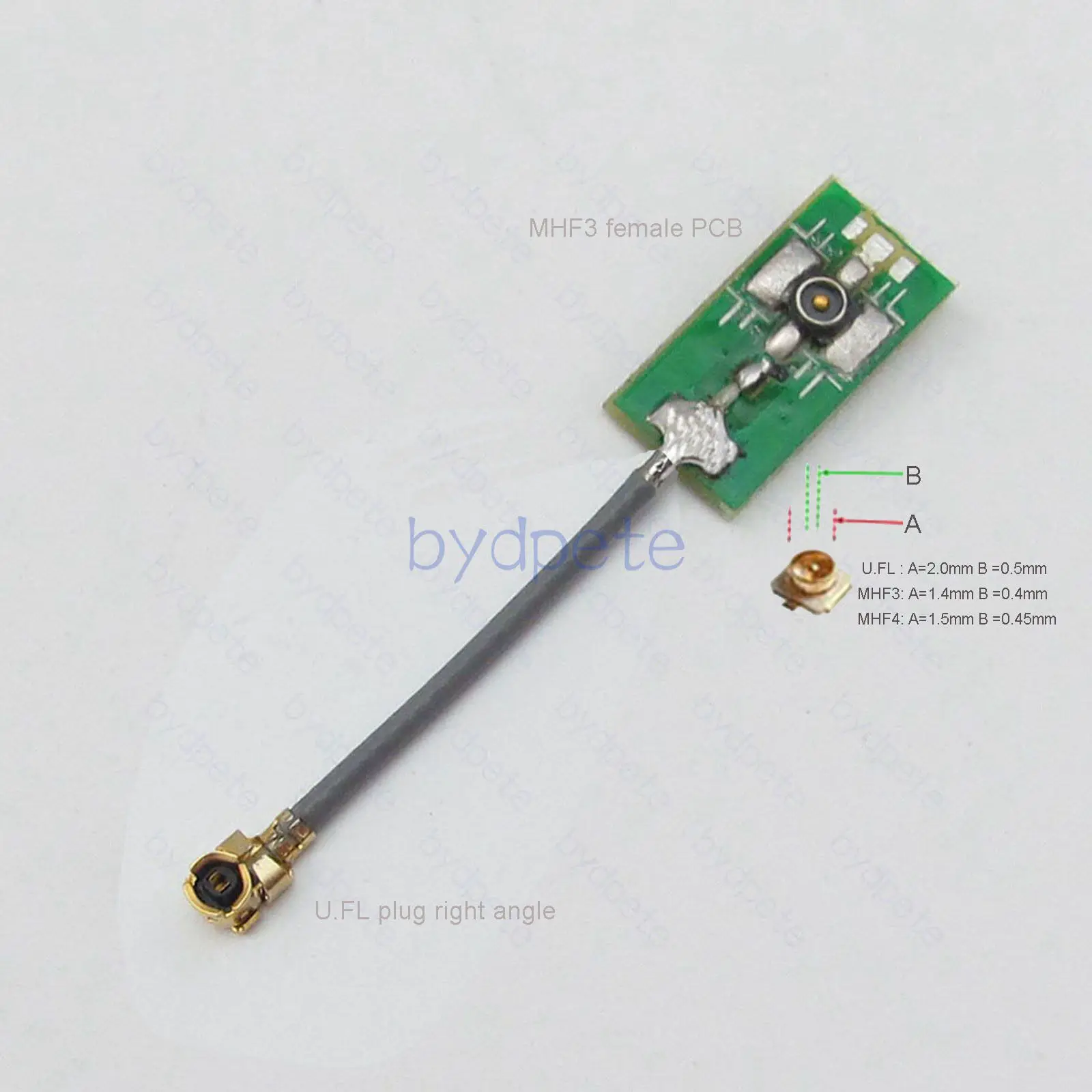 

MHF 3 WFL MHF3 Female PCB to U.FL Plug Right Angle 90Degree 1.13mm Pigtail Jumper Cable IPX " W.FL 50Ohms hight quiet