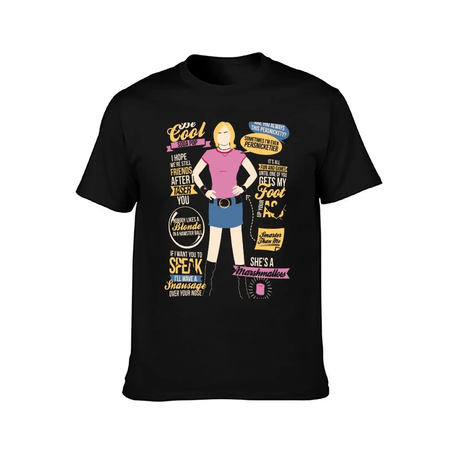Marshmallow Quotes T-Shirt, Summer Casual Cotton Tee, Oversized Streetwear Tops, Vintage Graphic Print, Loose Fit Short Sleeve
