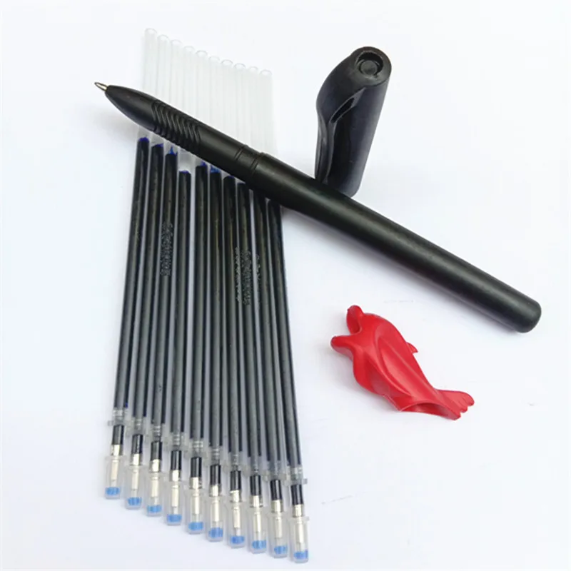 Nowy automatyczny zestaw długopisów zanikania znikający niewidoczny niebieski żel atramentowy magiczne długopisy kaligrafii narzędzia do ćwiczeń pisma ręcznego
