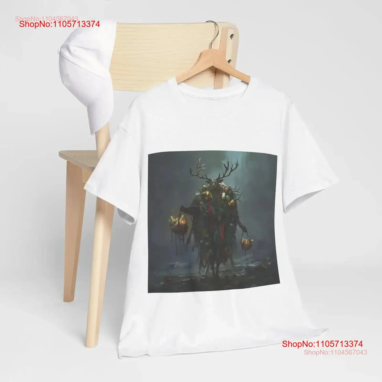 Deer Druid Heavy Cotton T Shirt Animal White vintage Washed streetwear Stretched Stylish designer clothes fashion Casual