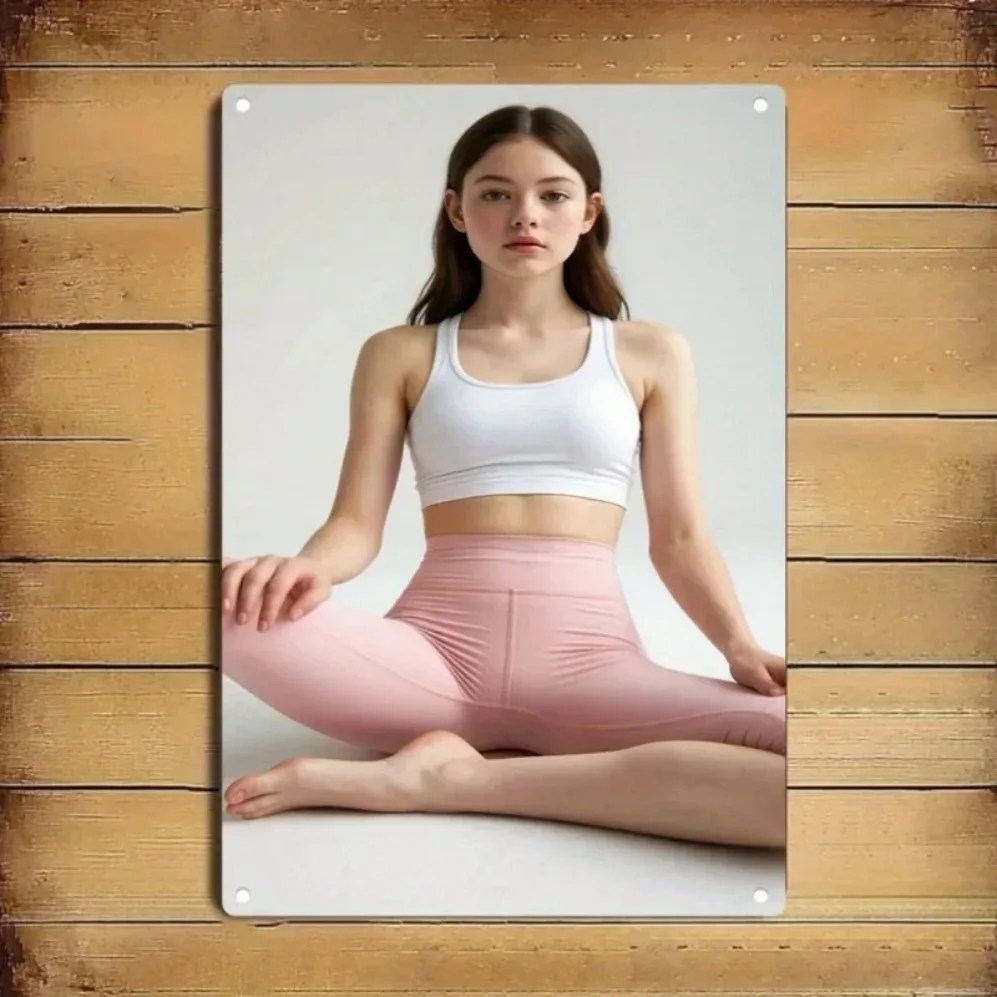 

Fitness Wall Art for Women, Pink Legs Gym Poster Metal Sign Home Office Cafe Decor