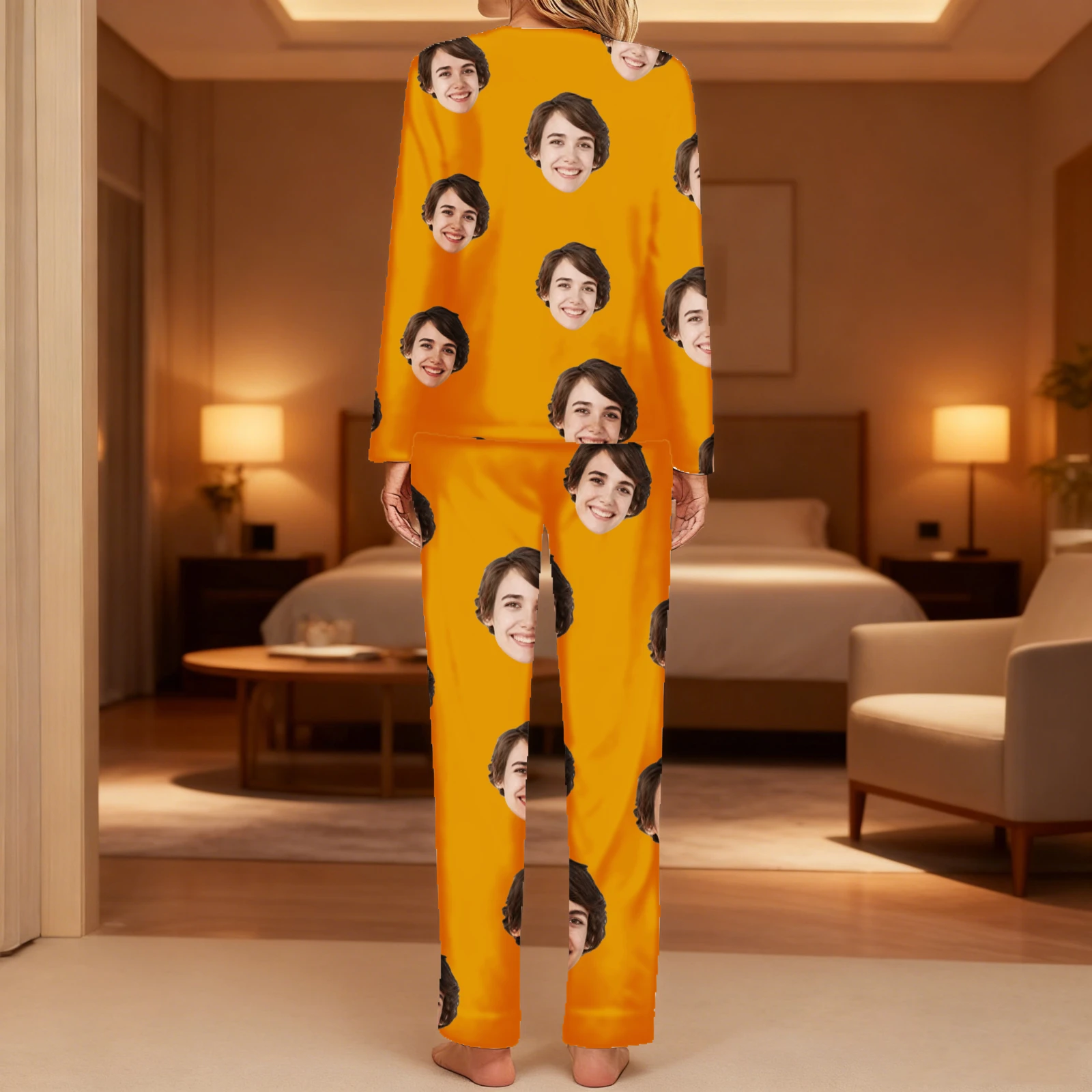 مجموعة ملابس نوم منزلية مخصصة مجموعة ملابس نوم وجه شخصية هدية عيد الميلاد العائلية مجموعة بيجامات مخصصة #2