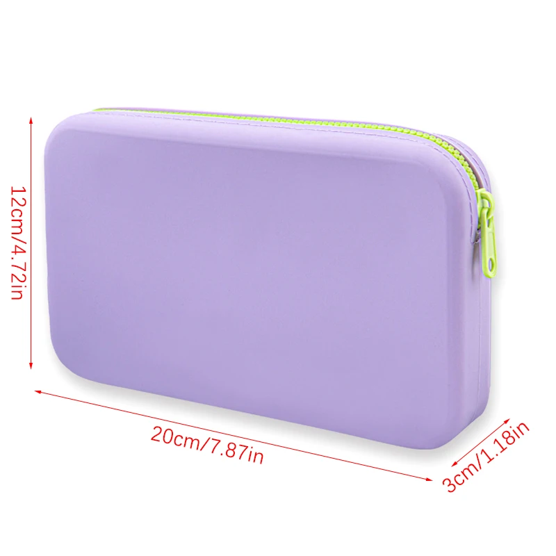 Small Square Silicone Cosmetic Storage Bag Large Capacity Travel Makeup Brush Holder Portable Cosmetic Waterproof Organizer