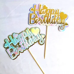 Love Heart Colorful Happy Birthday Cake Flags Birthday Party Cake Topper Kids Cake Baking Decor Wholesale Supplies