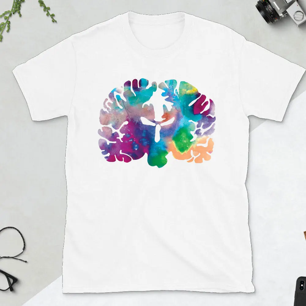 Funny Part of The Brain Color Chart High Quality T-shirt Neurology Print Harajuku Unisex Summer Short Sleeve Gift Tshirt Tops