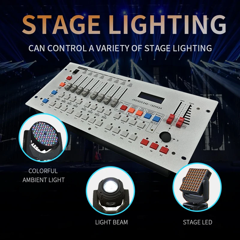 DMX240 Controlador 16 Canais Movendo Cabeça Feixe De Luz Laser Efeito Luzes Par Iluminação Palco DJ Disco Party Show Escurecimento Console