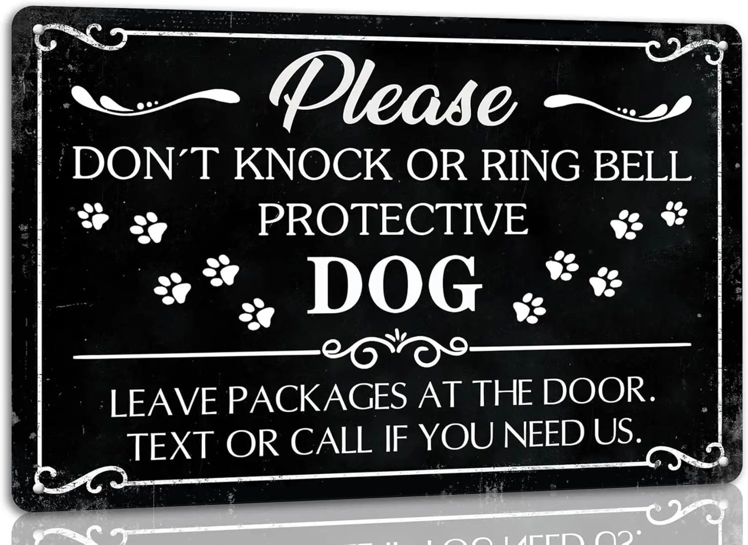 Please Don;t Knock Or Ring Bell Protective Dog Leave Packages at The Door Metal Tin Sign Wall Decor for Front Door Baby Sleeping