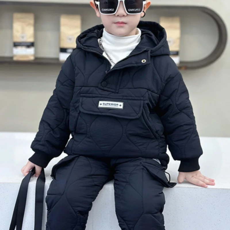 Boys Sweatshirts +Pants Kids Suits 2PCS/Set Cotton 2024 Simple Spring Autumn Cotton Jogging Suit Teenagers Christmas Gift Childr