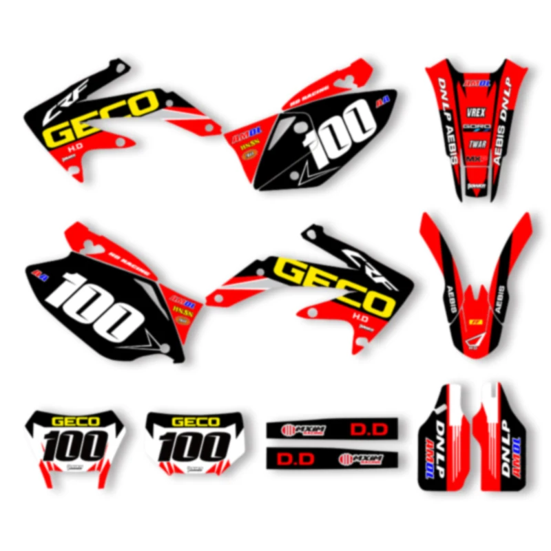 

DSMTECH Custom Motorcycle Graphics Background Decal for HONDA 2005 2006 2007 CRF450X 2008-2018 Decals Stickers Kits 020