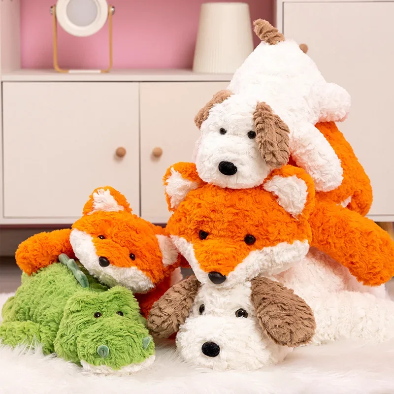 Lying Embrace little dogs crocodiles foxes soft stuffed plush toy for decorate the girl sleeping room