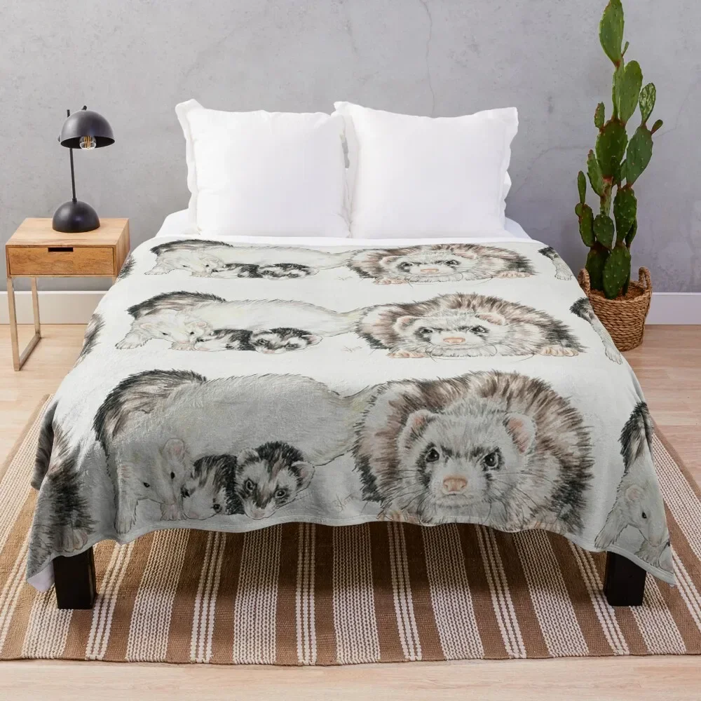 

Ferret Clan Wrap Throw Blanket warm for winter Luxury Designer Softest Blankets