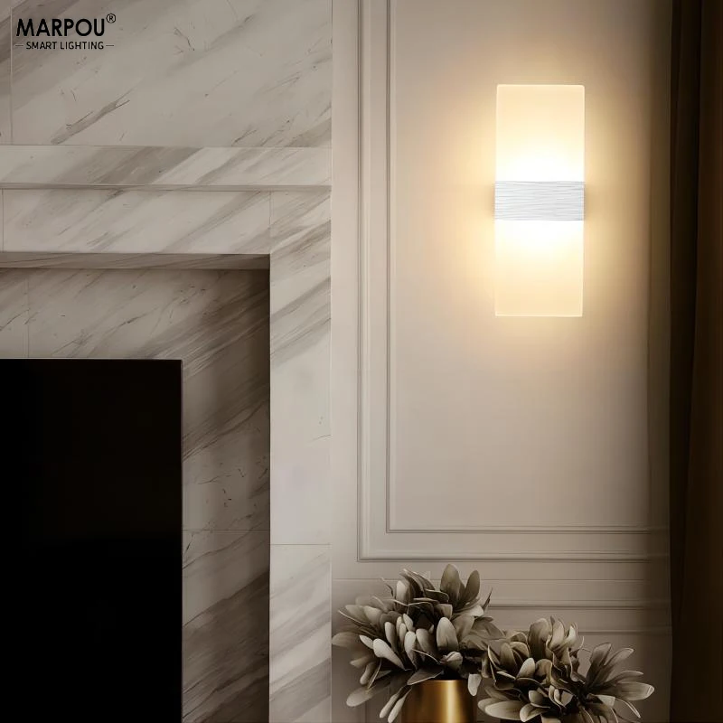 Square LED Wall Lamp Hallway Decor Night Light Indoor Home Decor Bedside Table 12W 6W 110V220V Bedroom Living Room Mirror Panels