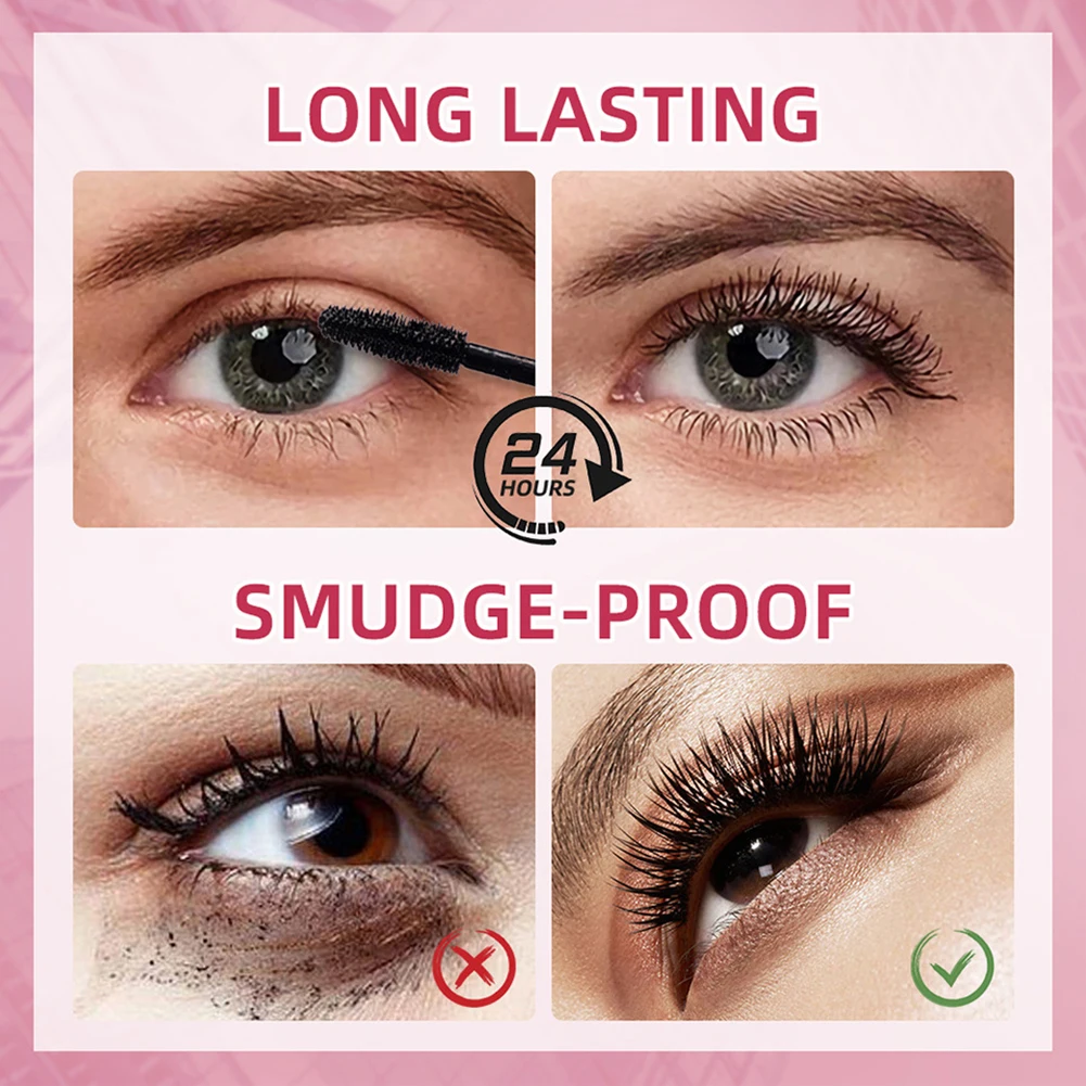 1PCS Mascara arricciante naturale Spazzole mascara a prova di sbavature a lunga durata Allunga le ciglia Mascara impermeabile ad asciugatura rapida Cosmetici