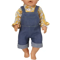Doll clothes denim dress for 18 inch 43cm baby doll accessories and 18inch American' doll