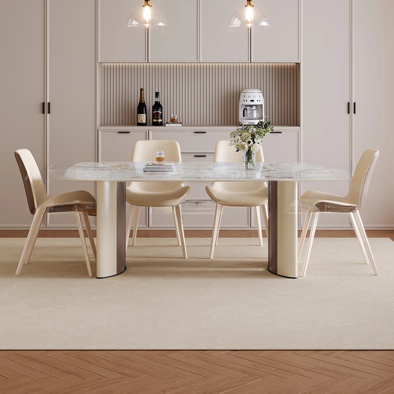 Oilproof Oval Party Dining Table Design Family European Modern Kitchen Dining Table White Small Mesas De Comedor Furniture