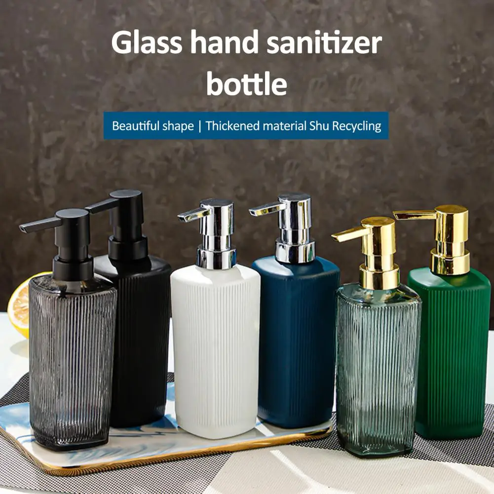 350ml Bathroom Soap Dispenser Leak-proof Reusable Liquid Soap Dispenser Portable Versatile Glass Soap Dispenser for Home Lotion