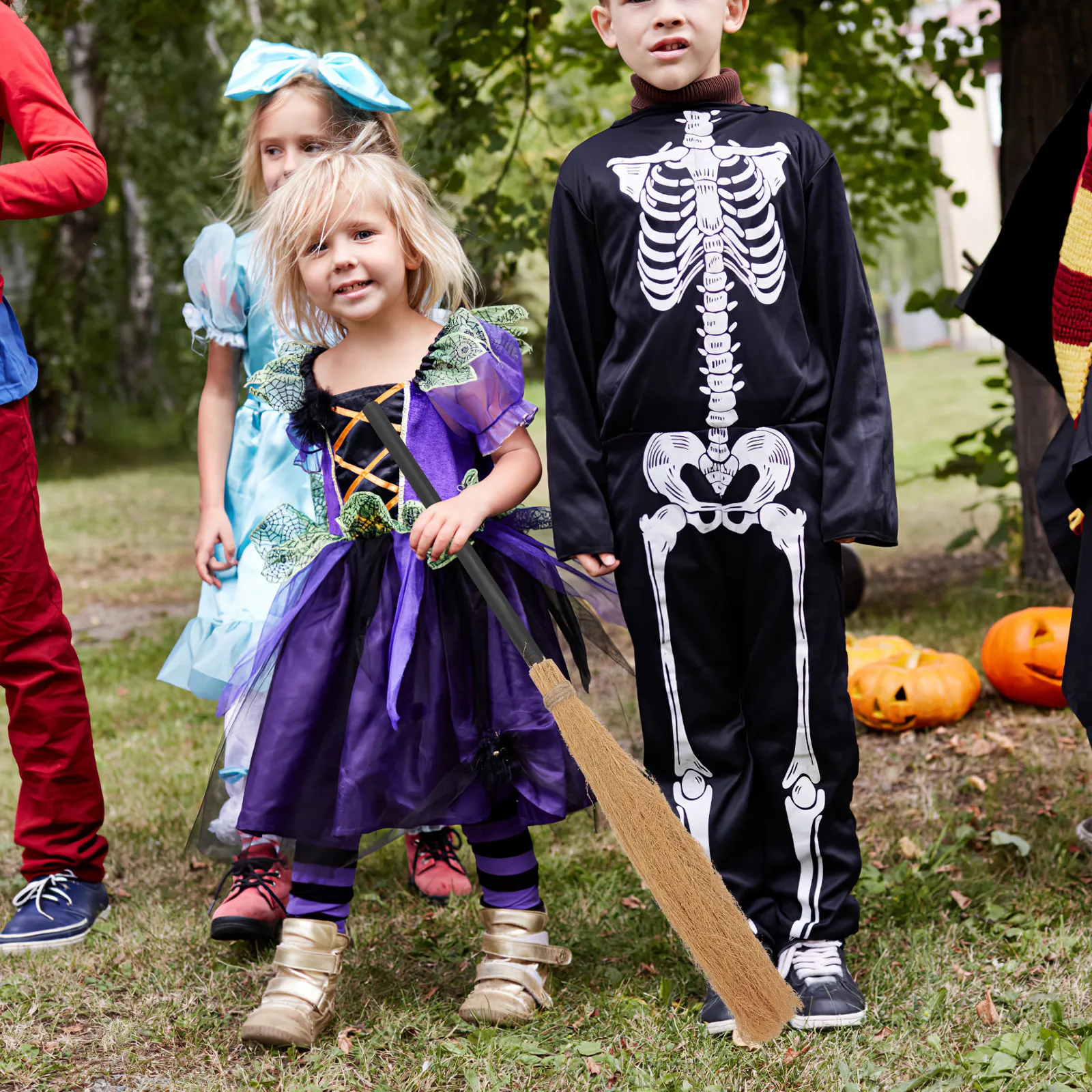 Accessorio per scopa da strega Leggero staccabile Durevole Decorazione per feste di Halloween Accessorio per costumi cosplay Scopa da strega