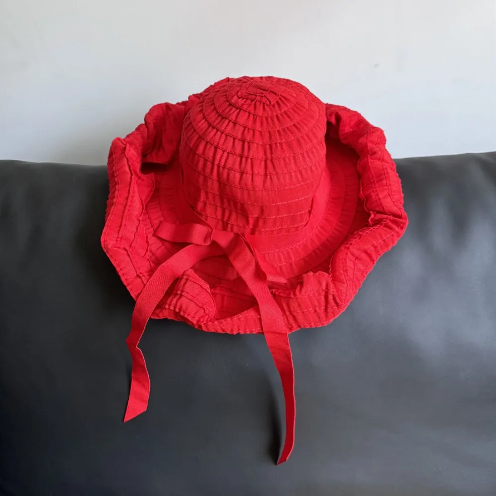 Packable Bowknot DIY Moldable Wide Brim Hat UV Anti Sunscreen Plastic Bucket Hat Breathable Foldable Women Sun Hat Famale
